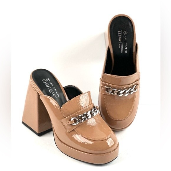 Call It Spring Cassia Chain Pump Light Brown Size 6 NWOT - Picture 5 of 15